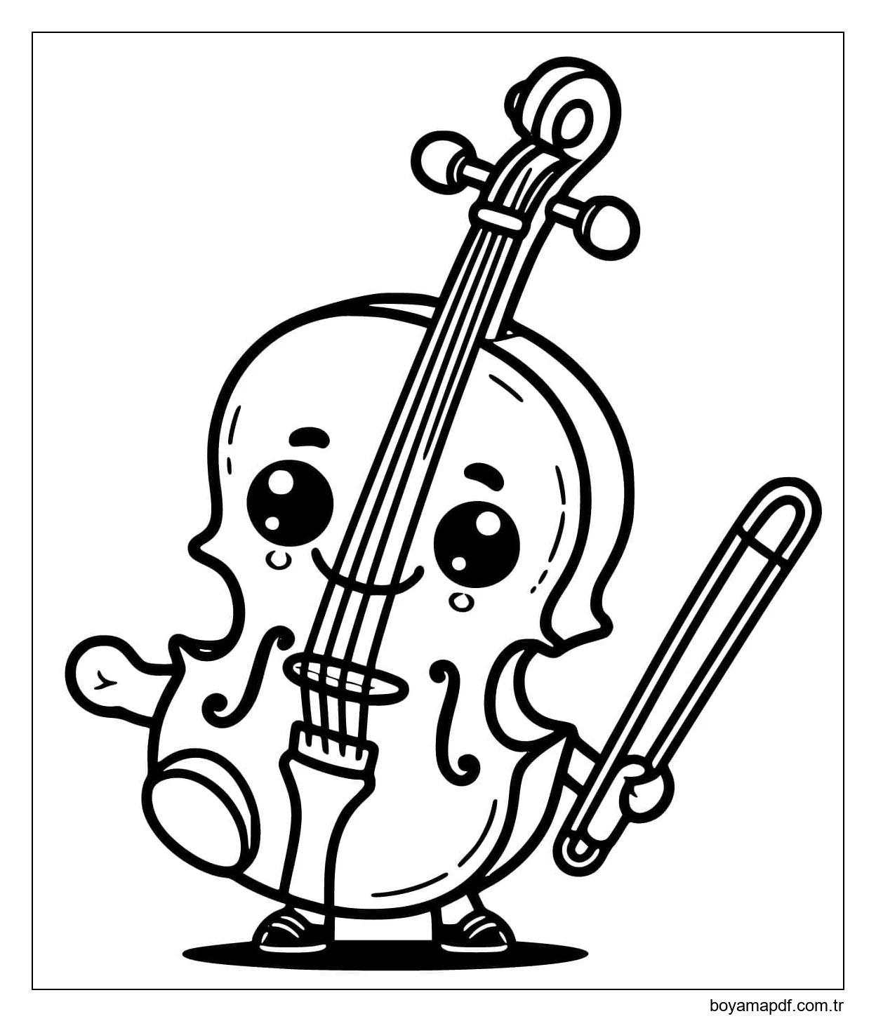Kawaii Keman karakter çizimi