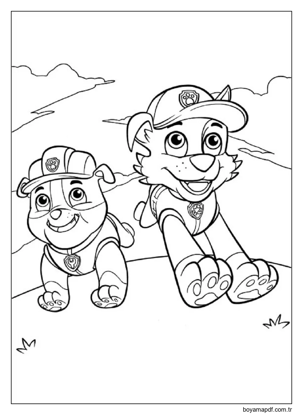 Kayalık ve Moloz Koşusu Boyama Sayfası