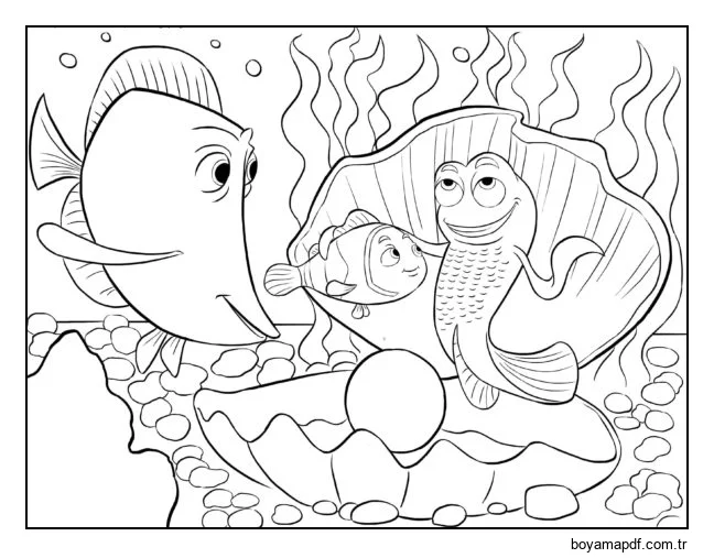 Kayıp Balık Nemo çizgi filmindeki balık. karakter çizimi