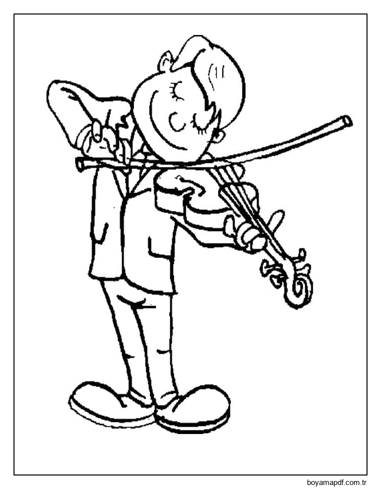 Keman çalıyor karakter çizimi