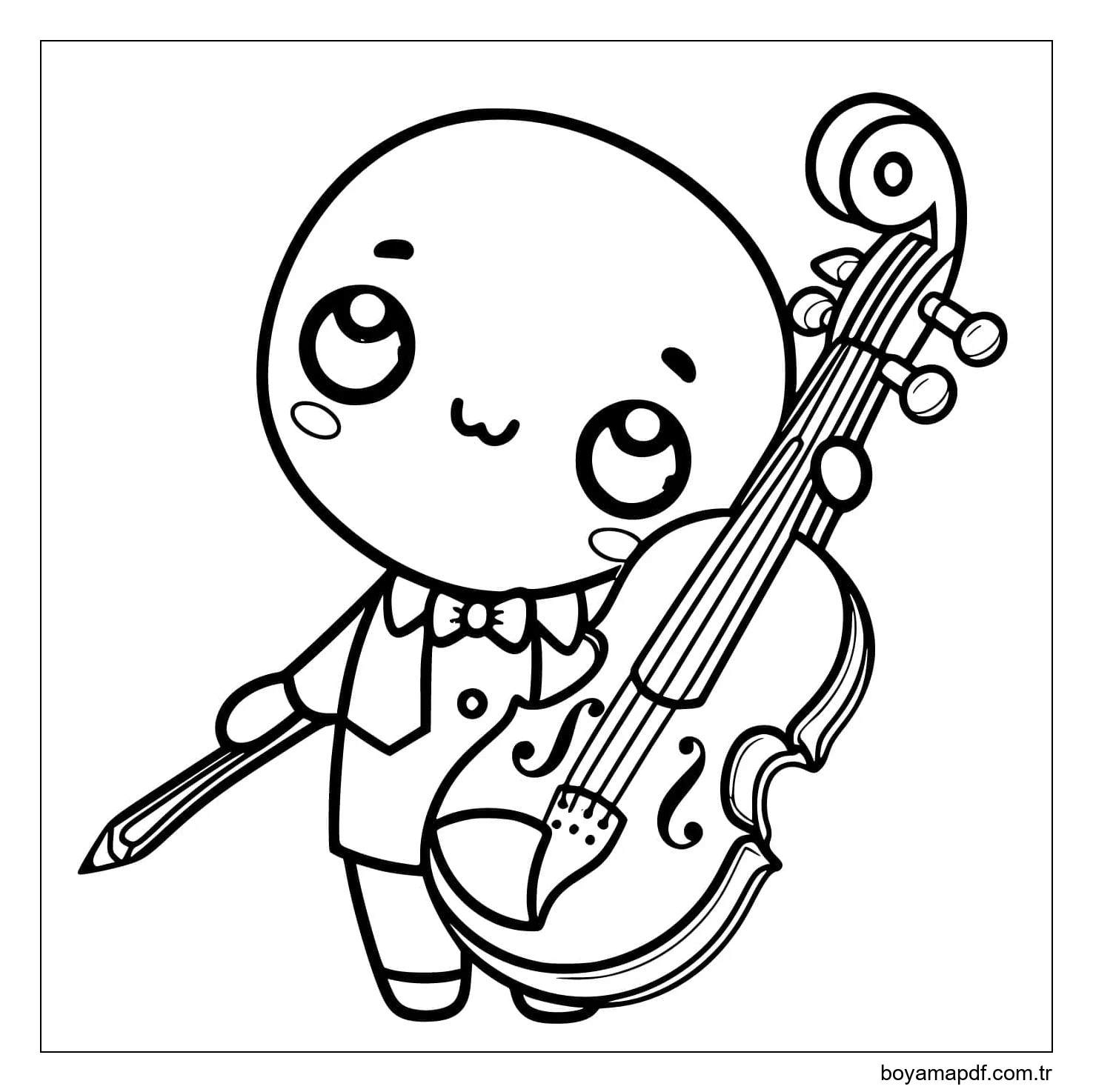 Keman çizgi çizimi karakter çizimi