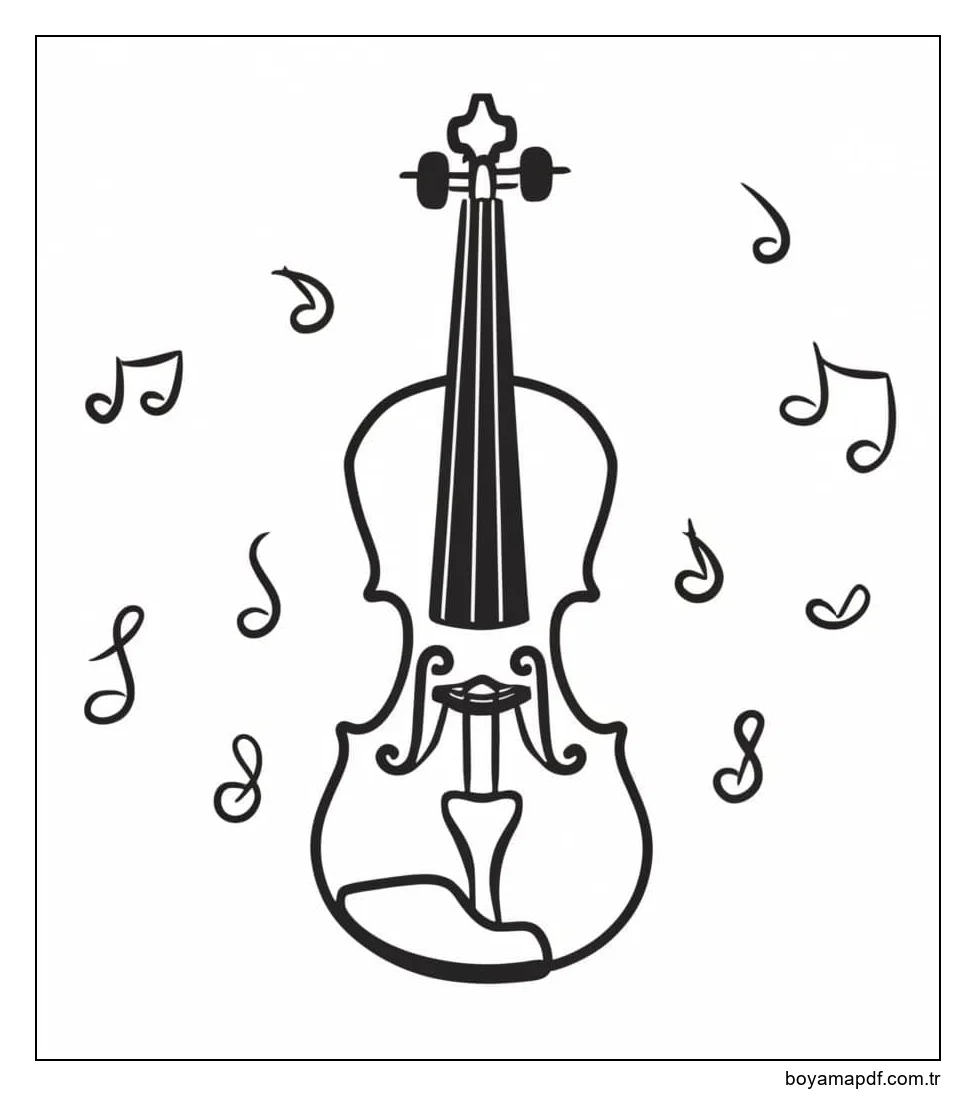 Keman Yazdır karakter çizimi