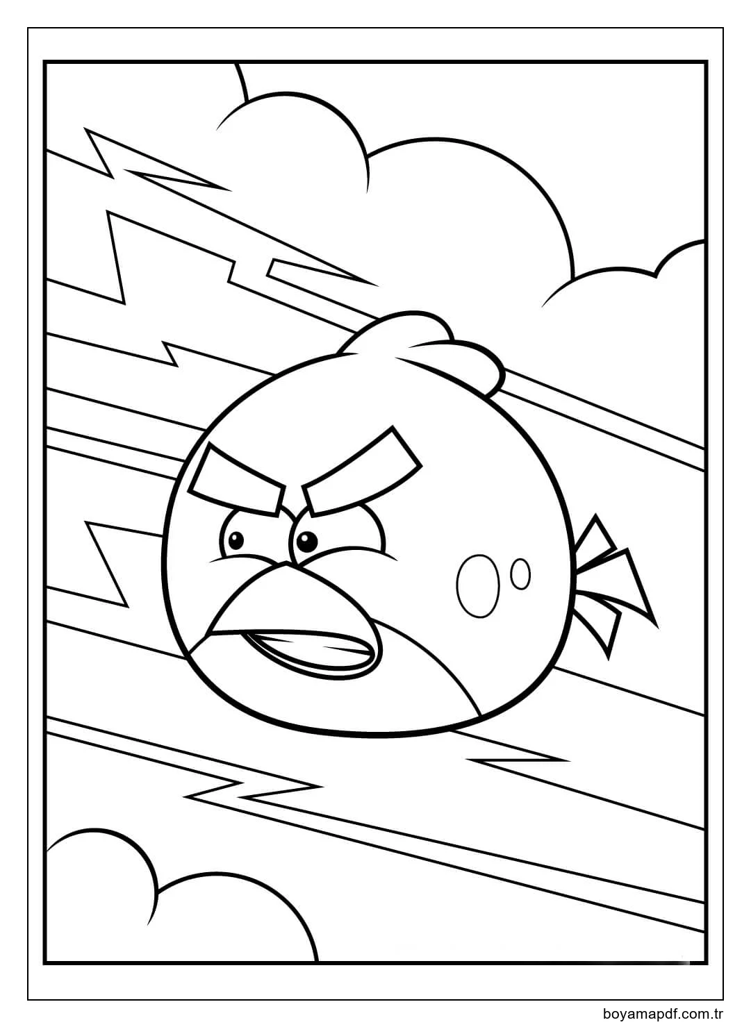 Kırmızı Kuşlar Kızgın Boyama Sayfası