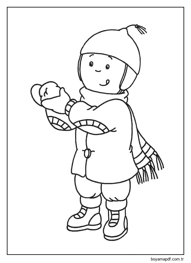 Kışın Kayu Boyama Sayfası