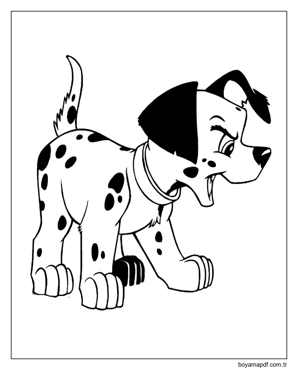 Kızgın Dalmaçyalı karakter çizimi