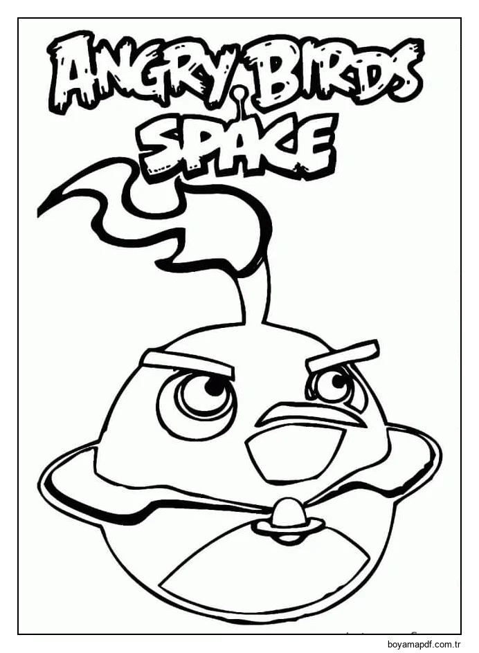 Kızgın Kuşlar Uzay Boyama Sayfası