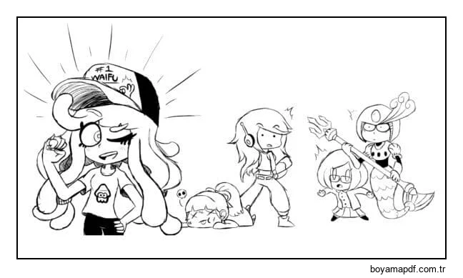 Kızlar Uzun Vadeye Hazırlanıyor karakter çizimi