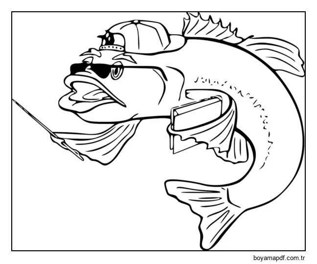 Komik balık karakter çizimi