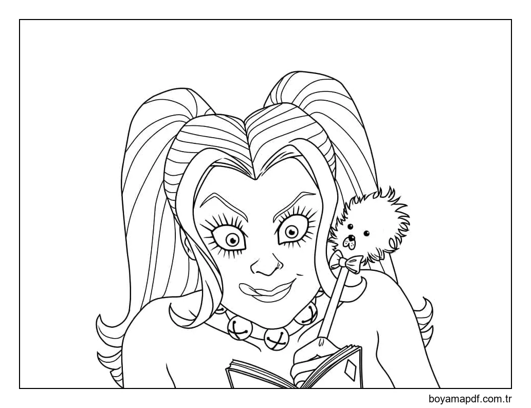 Komik Harley Quinn karakter çizimi