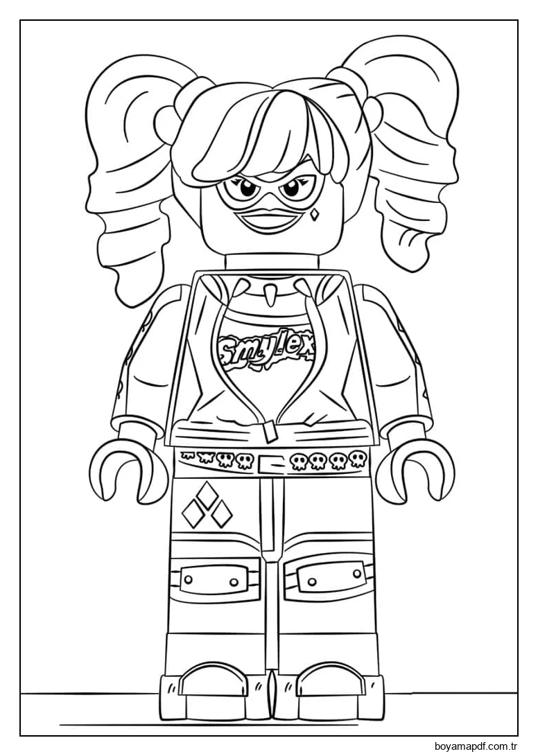 Komik Lego Harley Quinn karakter çizimi