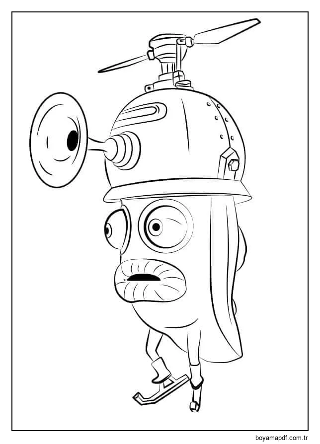 Komik Şapkalı Kalamar karakter çizimi