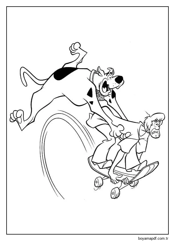 Komik Shaggy ve Scooby Doo karakter çizimi