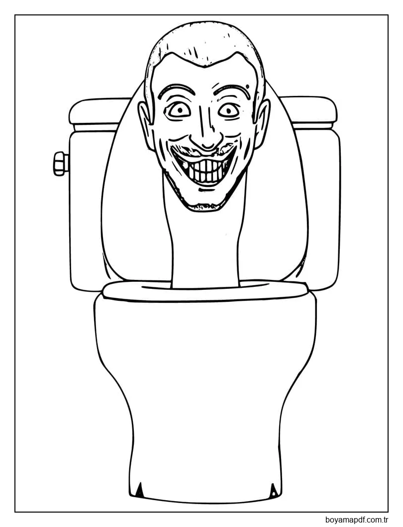 Korkunç Skibidi Tuvalet karakter çizimi