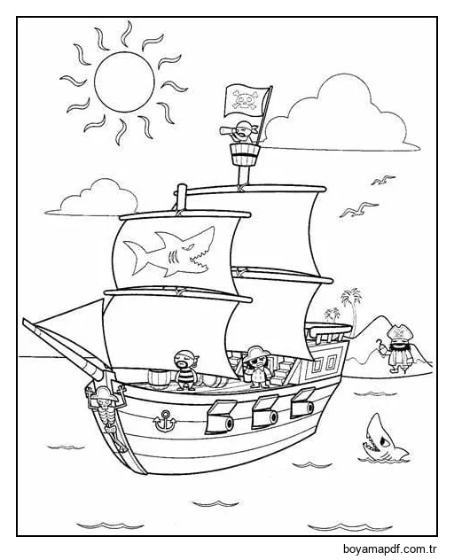 Korsan Gemisi Resim karakter çizimi
