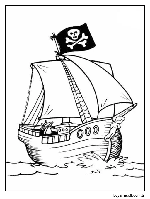Korsan Gemisini Yazdır karakter çizimi