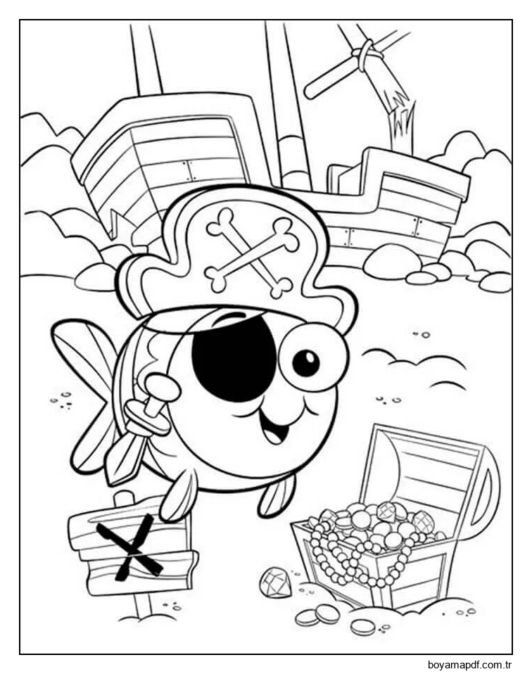 Korsan Japon Balığı karakter çizimi