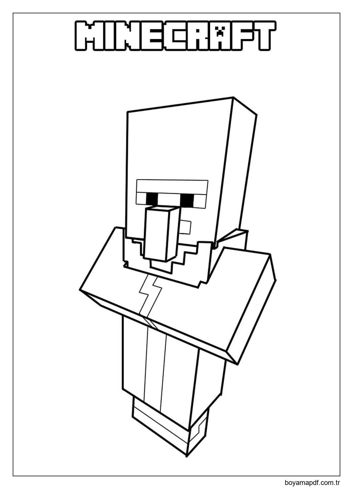 Köylü Minecraft Boyama Sayfası