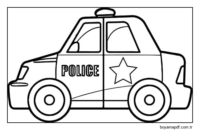 Küçük polis arabası Boyama Sayfası
