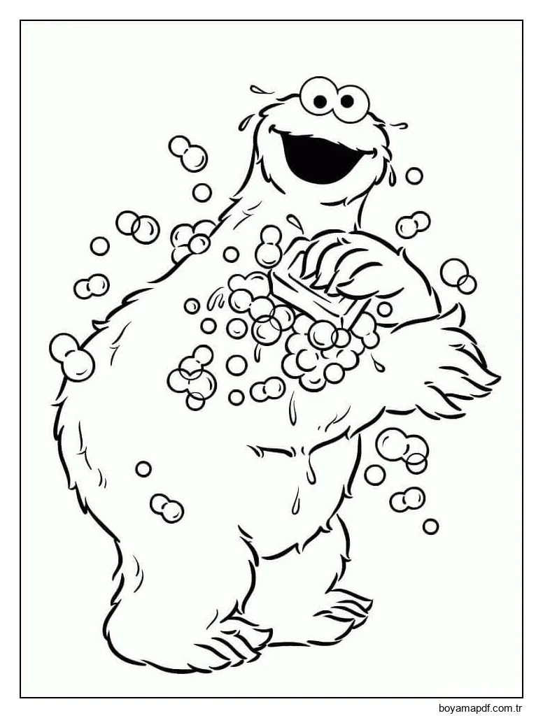 Kurabiye Canavarı Duş karakter çizimi