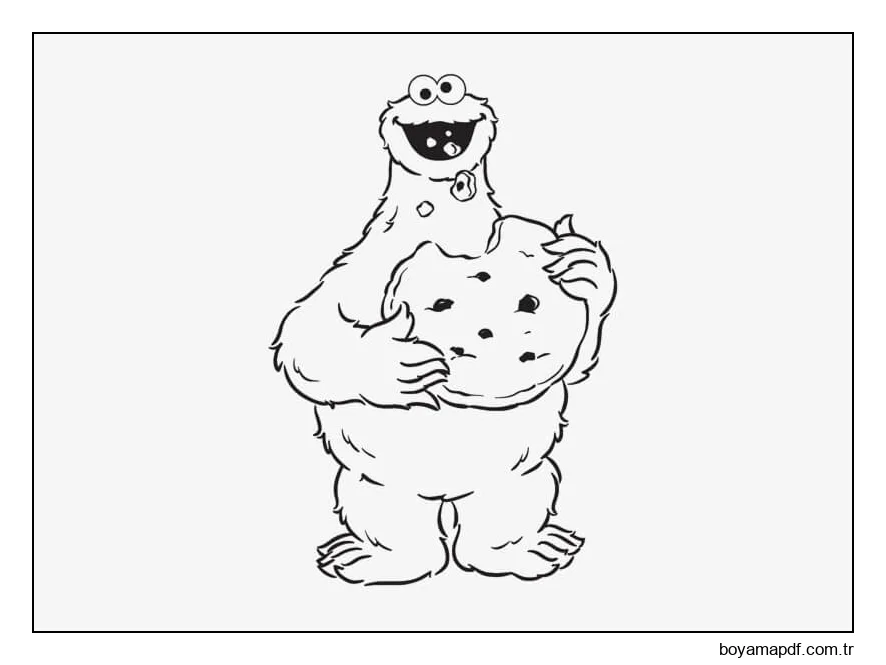 Kurabiye Canavarı Yemek Boyama Sayfası