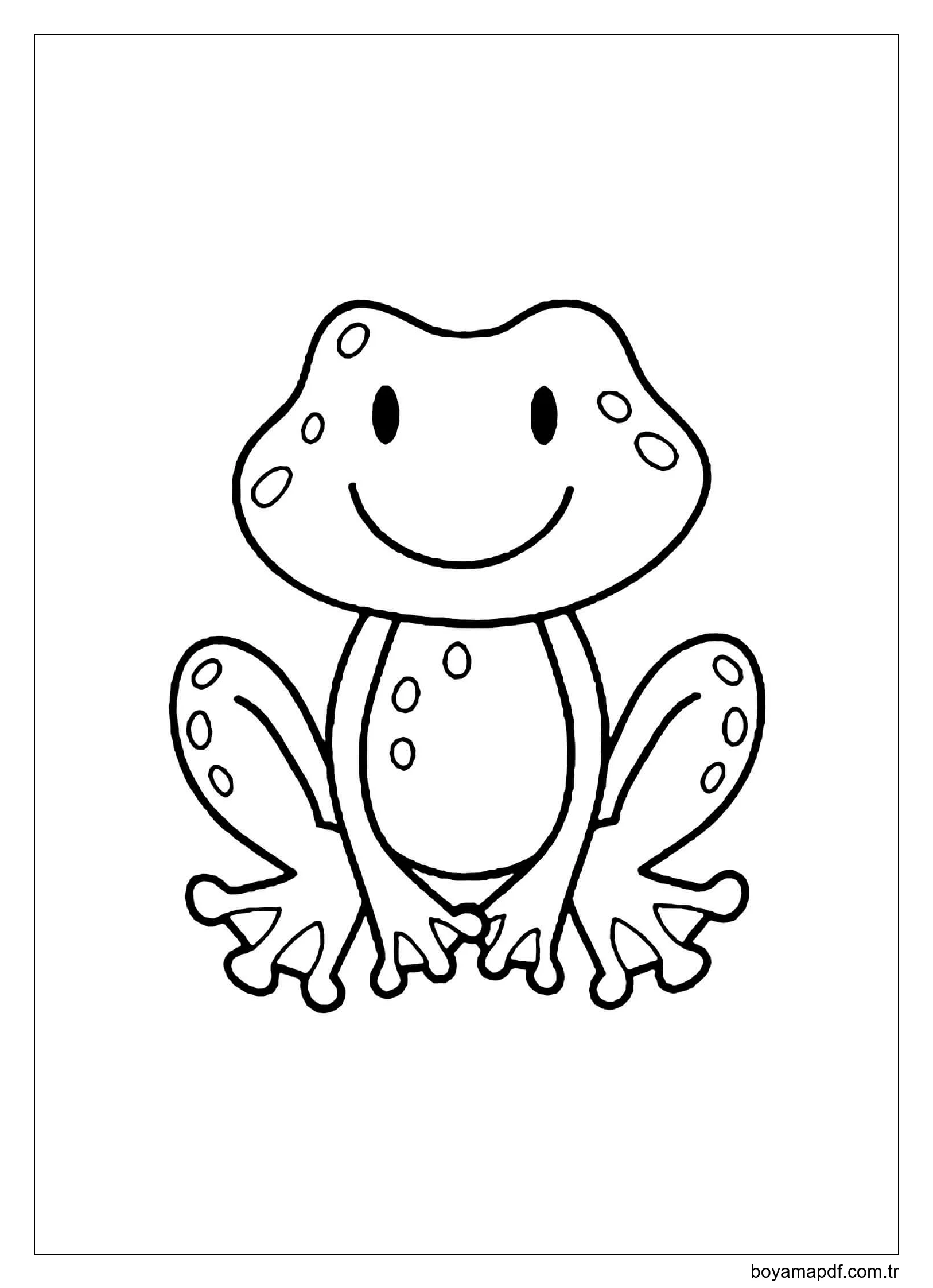 Kurbağa Kawaii Boyama Sayfası