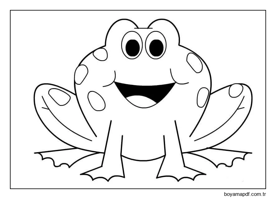 Kurbağa Komik Boyama Sayfası