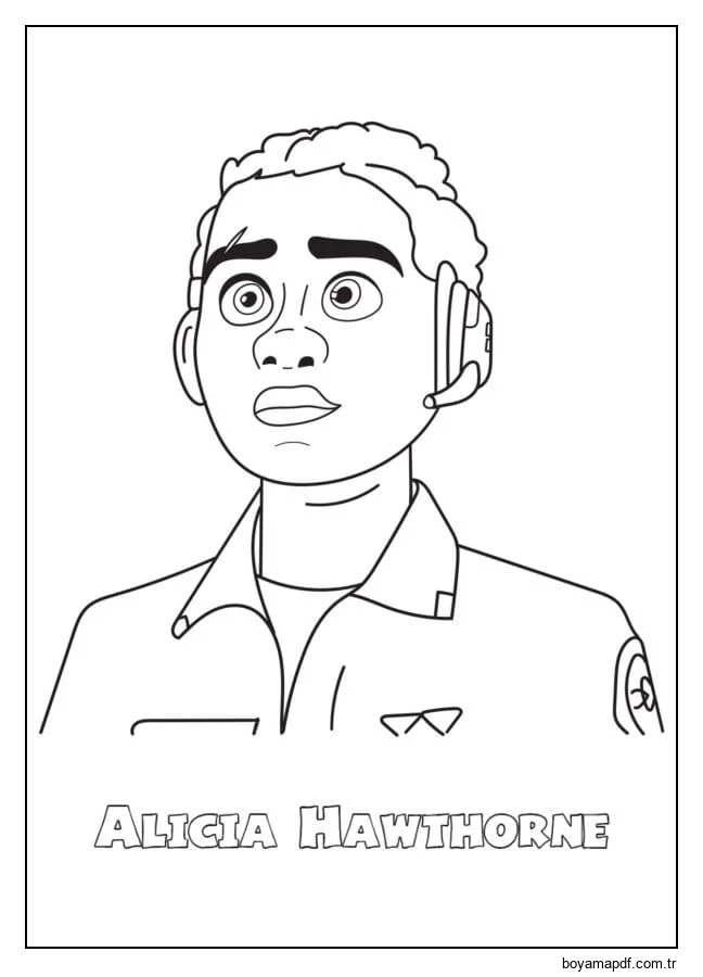 Lightyear'dan Alicia Hawthorne karakter çizimi