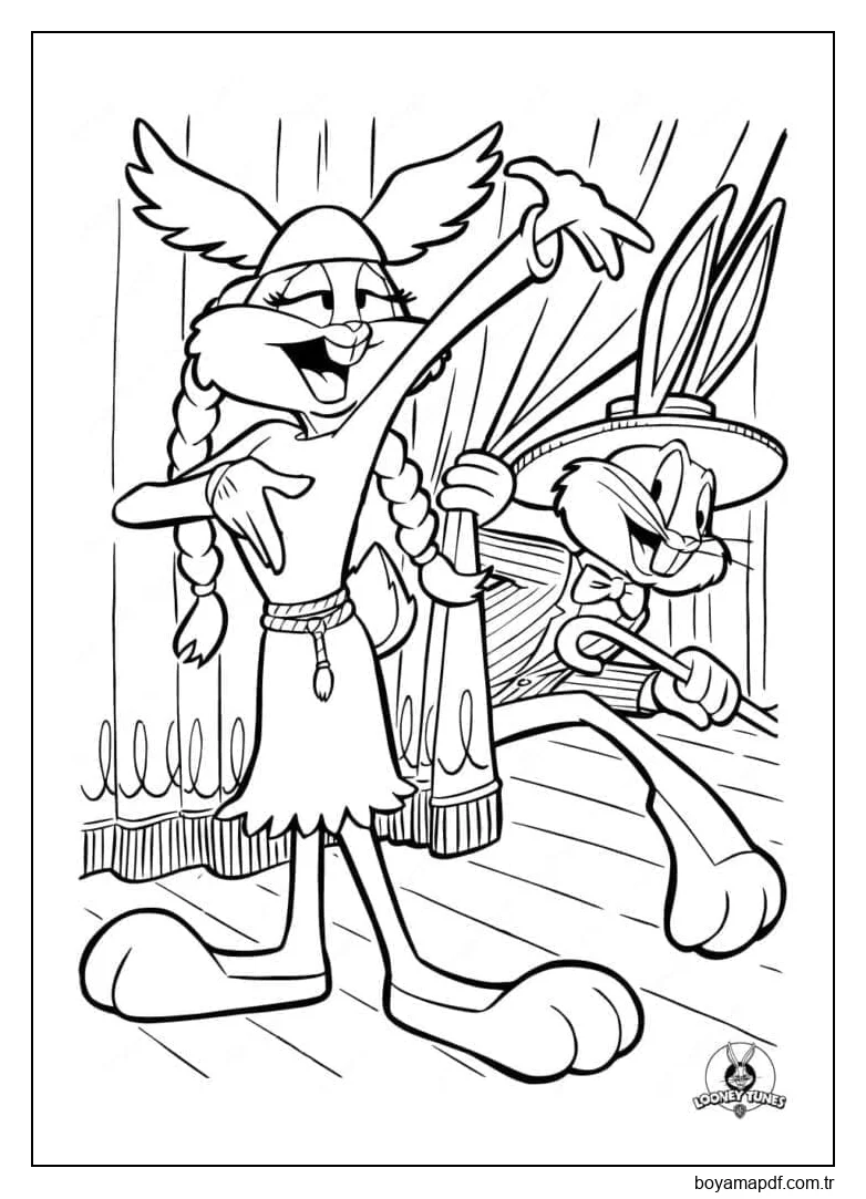 Lola ve Bugs Bunny karakter çizimi