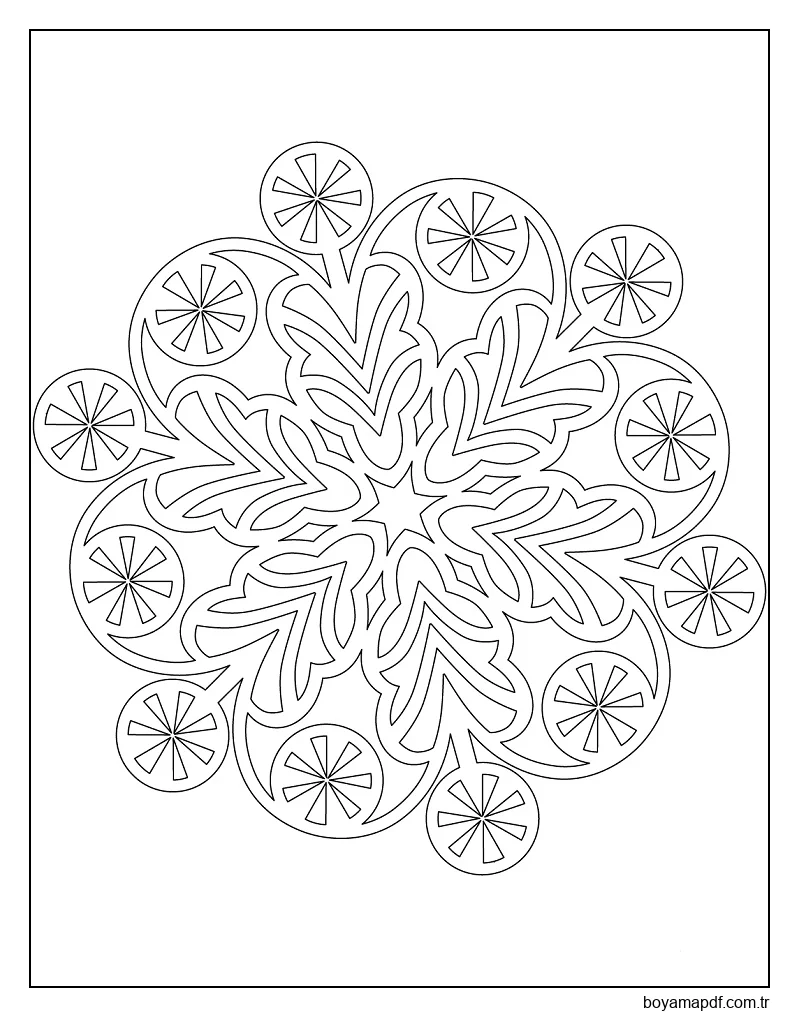 Lolipop ile kar Tanesi Boyama Sayfası