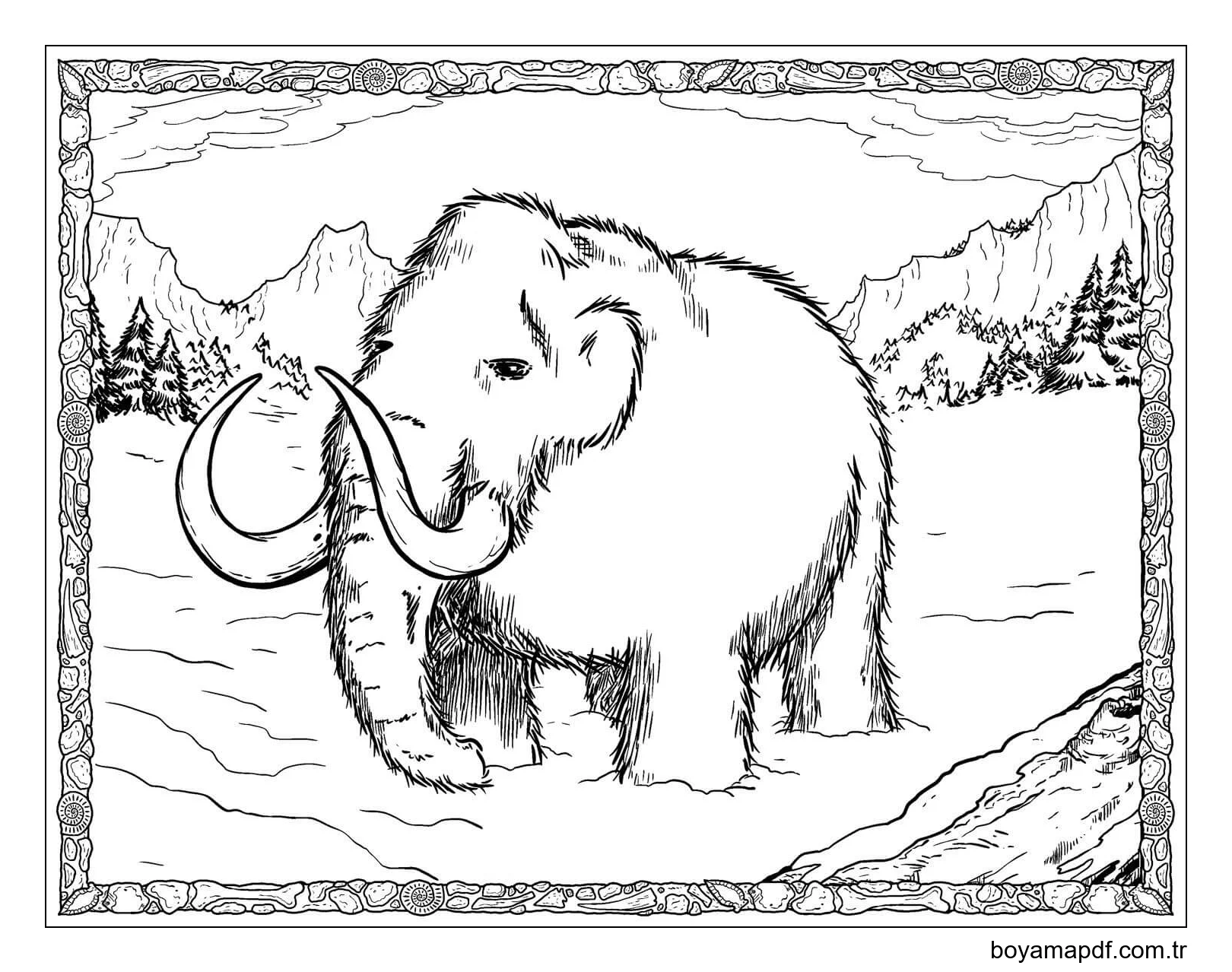 Mamut Lanudo karakter çizimi