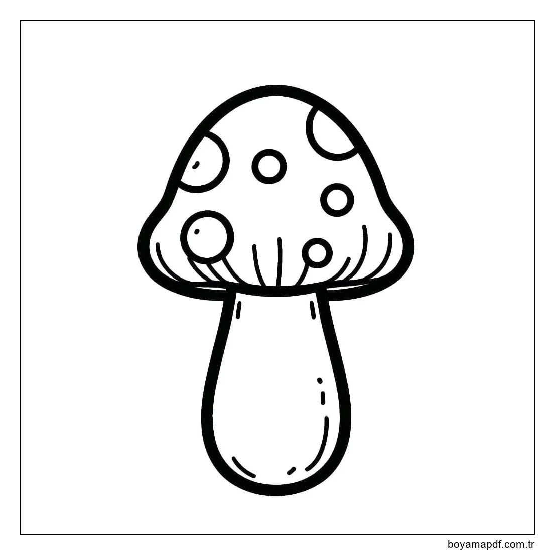 Mantar basit Boyama Sayfası