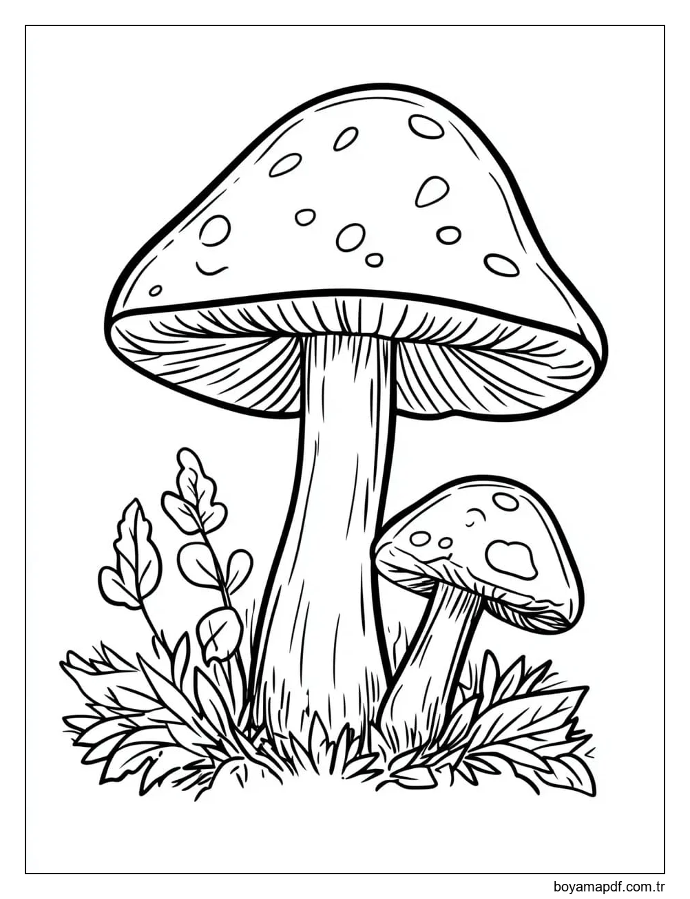 Mantar çocuklar için Boyama Sayfası