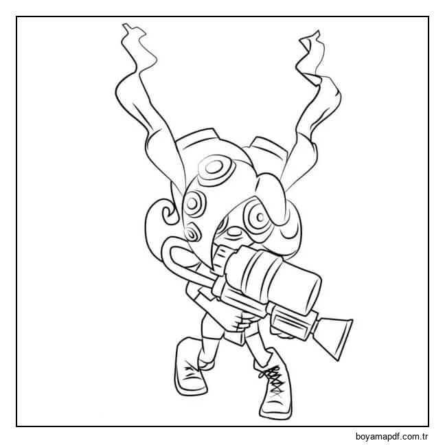 Marie Kafasındaki Yüksek Hızdan Bir Kalamar Geliştirdi karakter çizimi