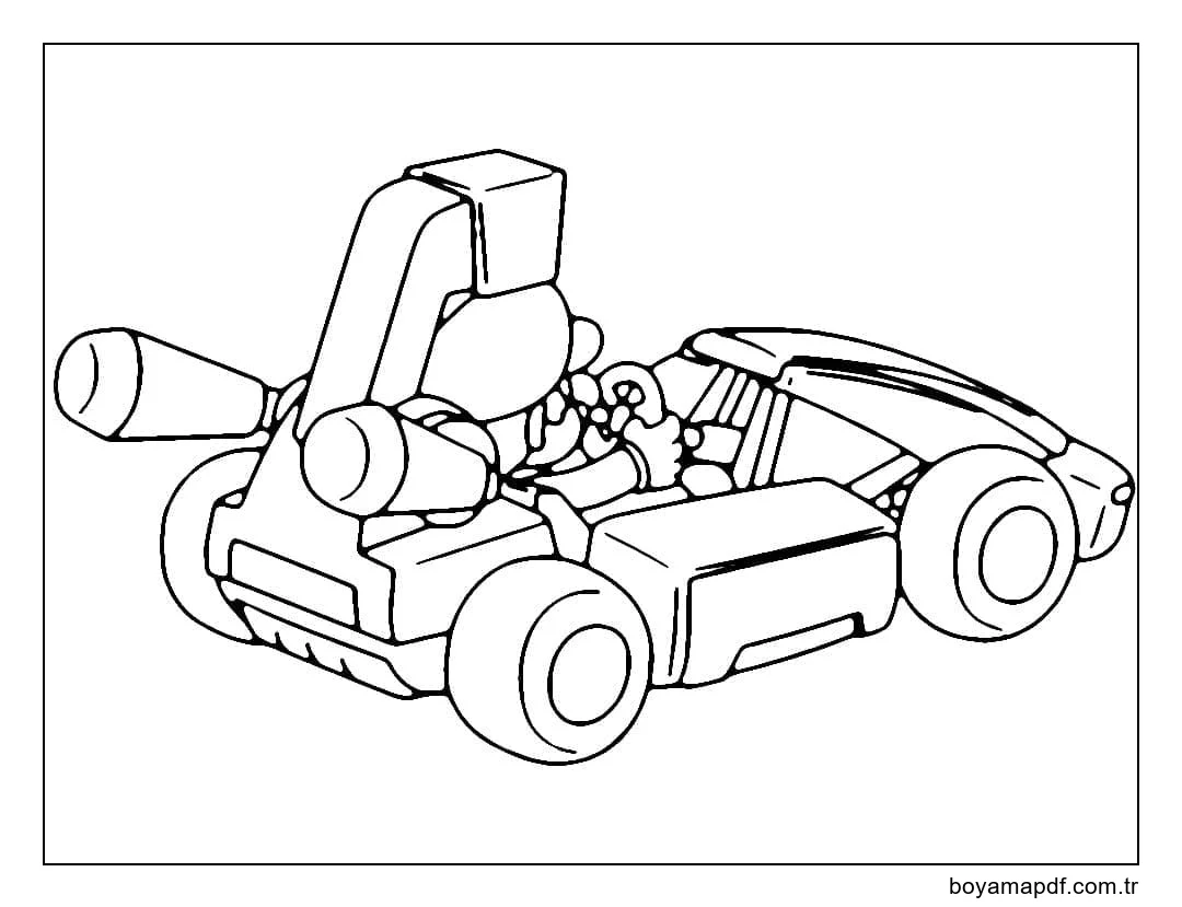 Mario Kart'ın Serbest Çizimi Boyama Sayfası