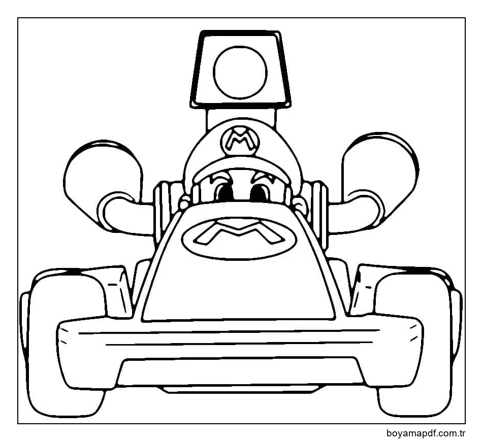 Mario Kart Ücretsiz Yazdırılabilir Boyama Sayfası