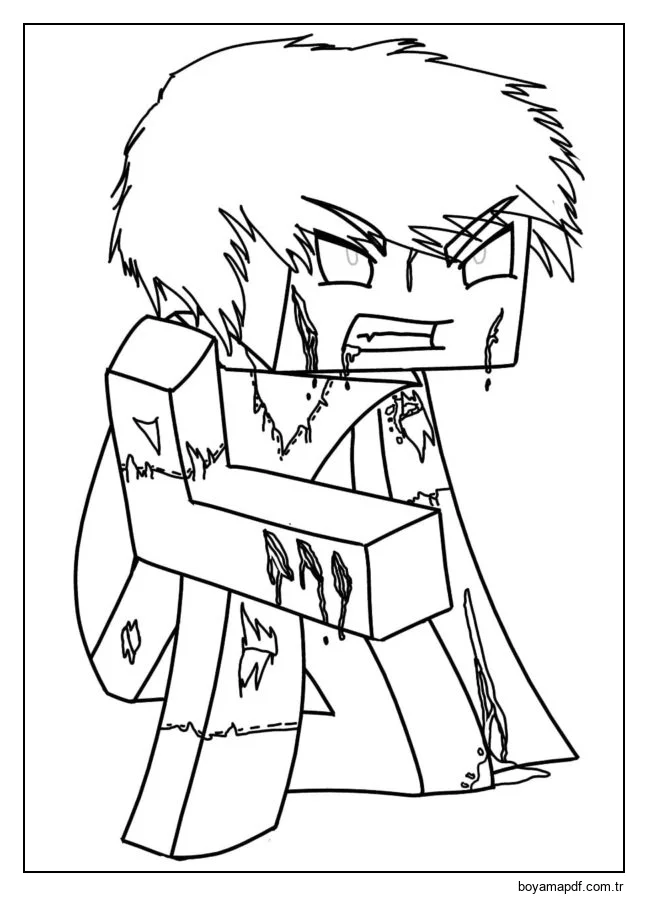 Minecraft Hayatta Kalma Uzmanı Boyama Sayfası