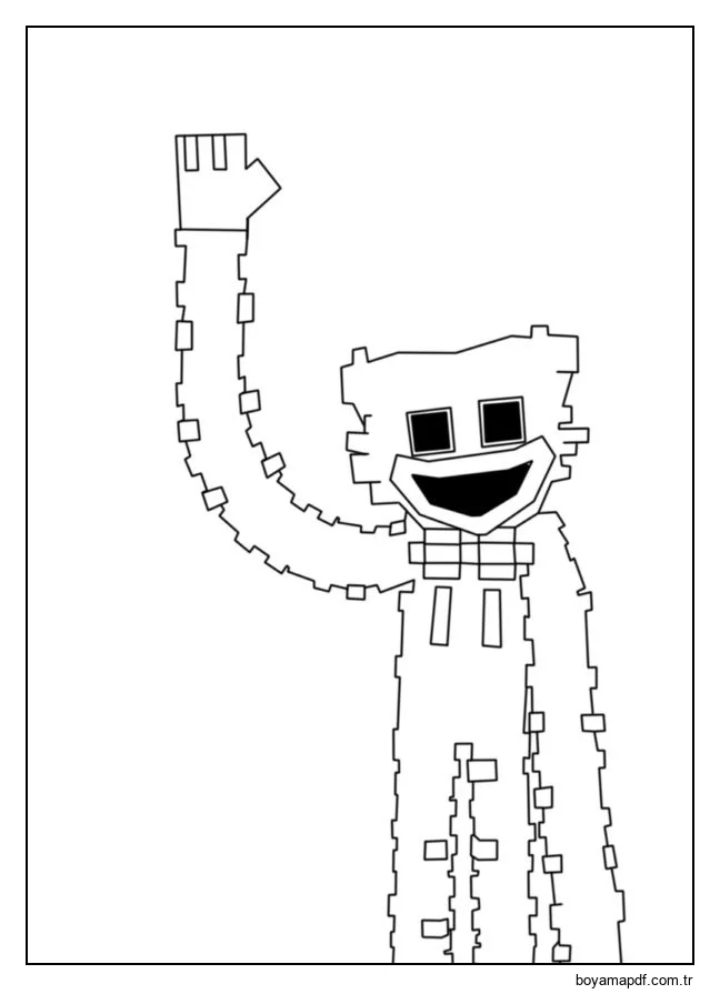 Minecraft Huggy Wuggy boyama sayfası. Boyama Sayfası