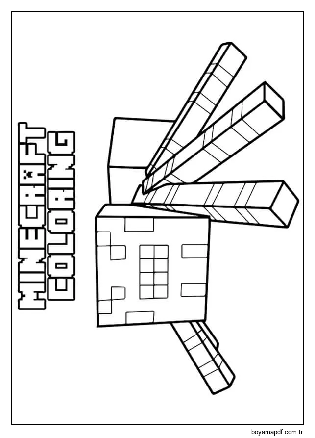 Minecraft Örümcek Boyama Sayfası