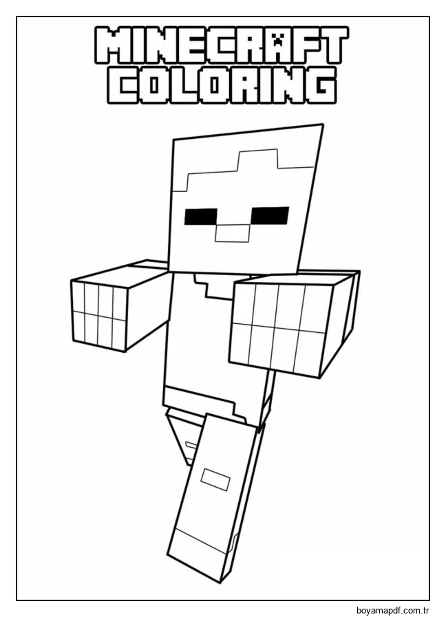 Minecraft zombisi Boyama Sayfası