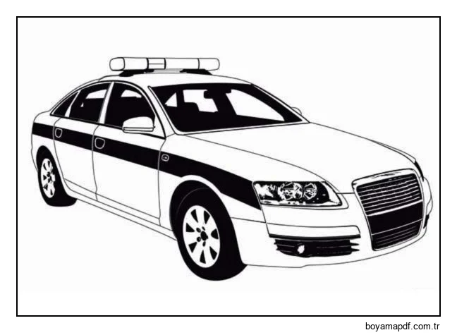Modern polis arabası Boyama Sayfası