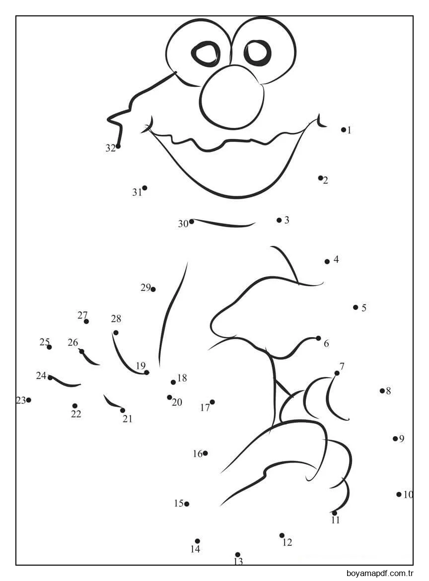 Muppet Noktadan Noktaya Boyama Sayfası