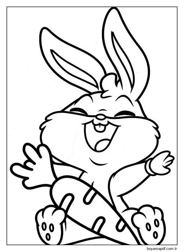 Mutlu bebek Bugs Bunny karakter çizimi