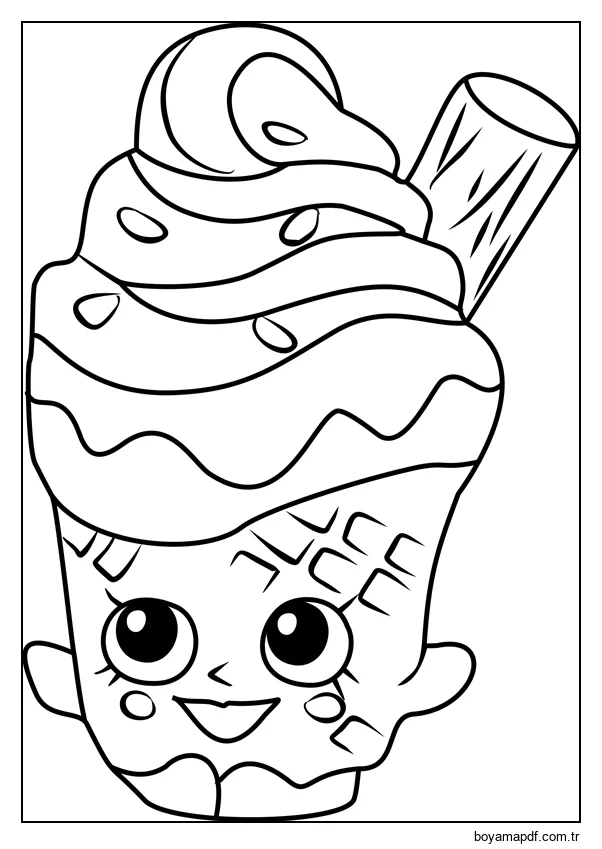 Mutlu Coney Shopkin karakter çizimi