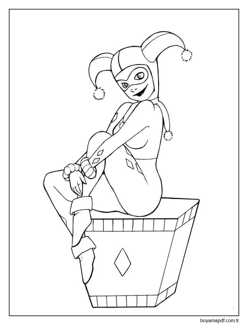 Mutlu Harley Quinn'ler karakter çizimi