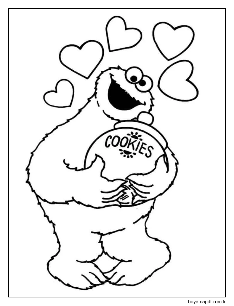 Mutlu Kurabiye Canavarı karakter çizimi