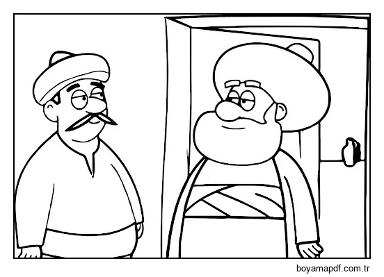 Nasreddin Hoca Ve Esnaf Boyama Sayfası