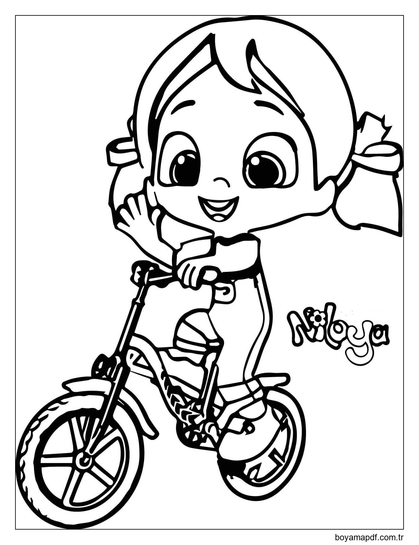 Niloya Bisiklete Binme karakter çizimi