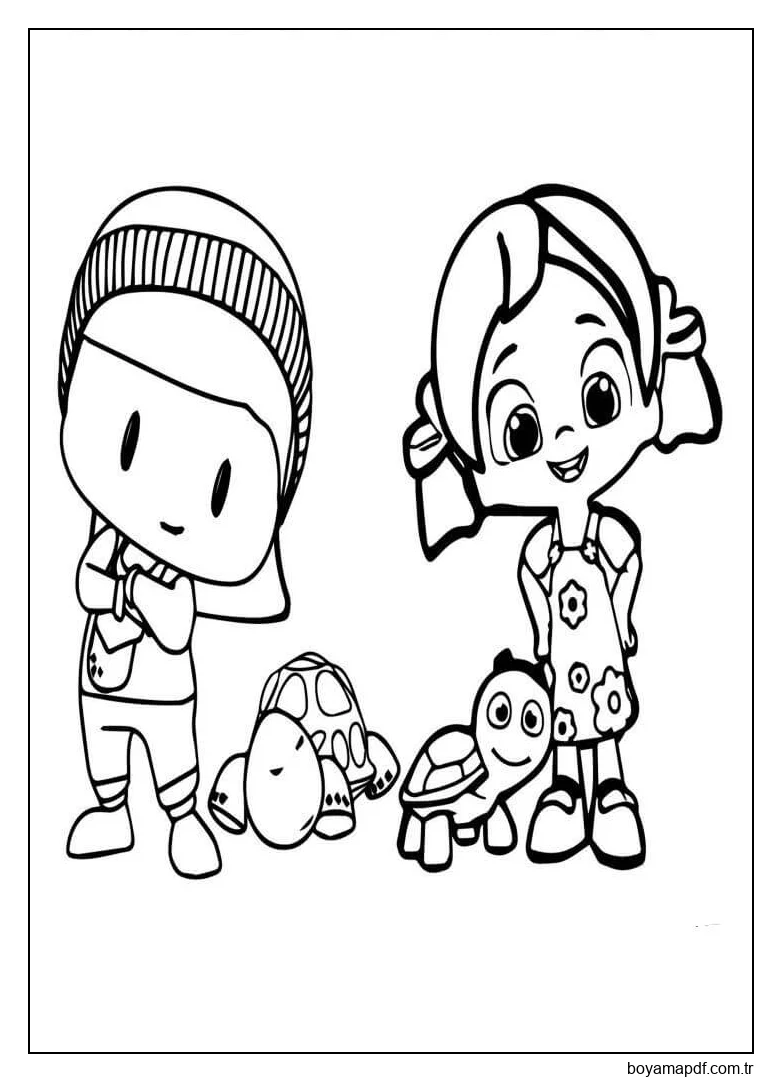 Niloya Ve Arkadaşı karakter çizimi