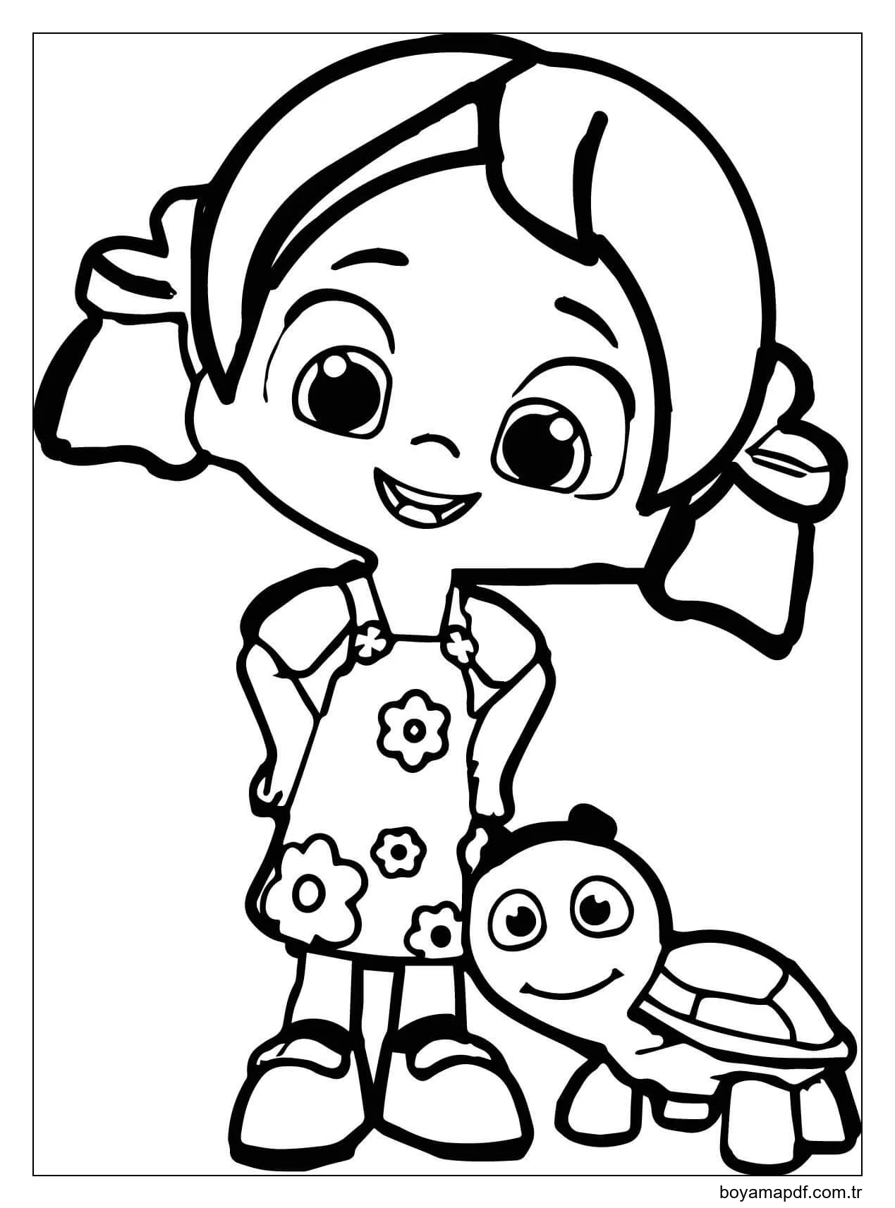 Niloya Ve Kaplumbağa karakter çizimi