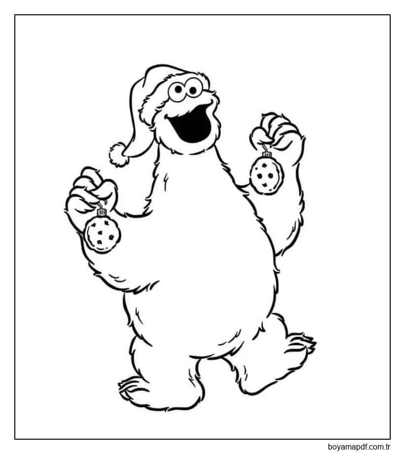 Noel'de Kurabiye Canavarı karakter çizimi